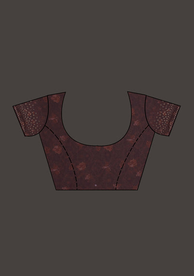 Dark Maroon Swarovski Tissue Saree - Koskii