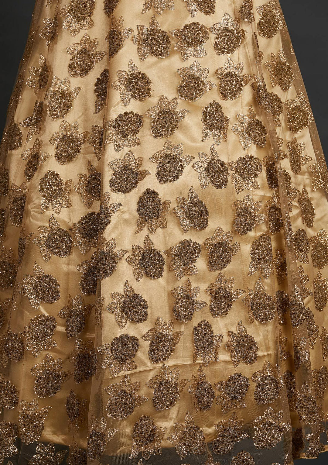 Gold Glitter Net Designer Gown - Koskii