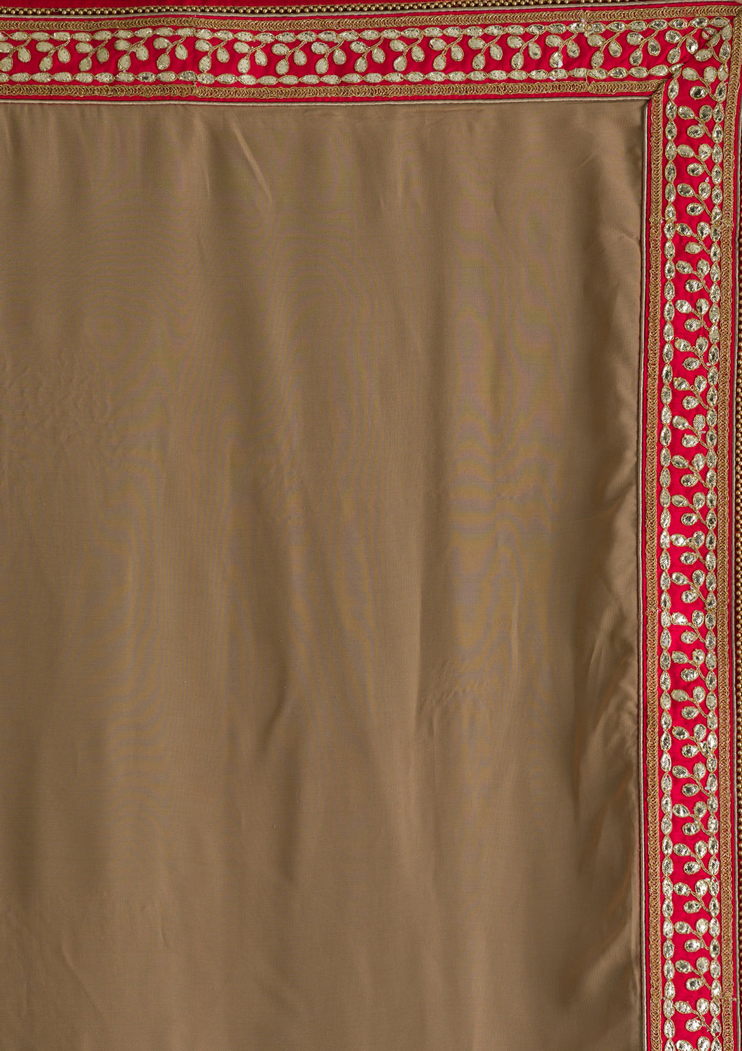 Gold Gotapatti Georgette Unstitched Saree-Koskii
