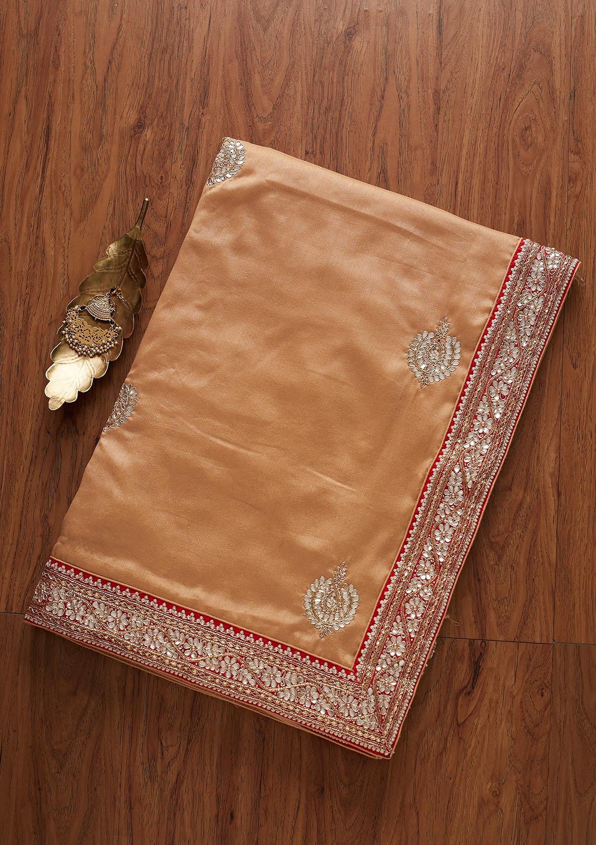 Gold Gotapatti Raw Silk Designer Saree - koskii