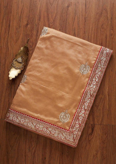 Gold Gotapatti Raw Silk Designer Saree - koskii