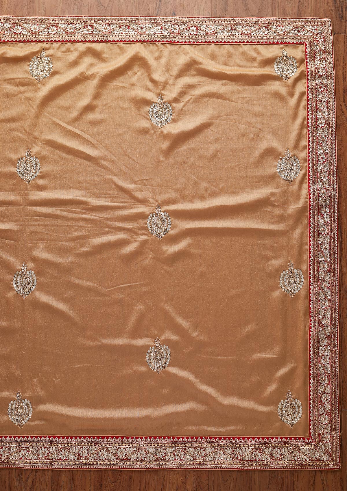 Gold Gotapatti Raw Silk Designer Saree - koskii