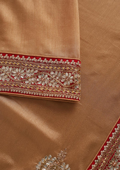 Gold Gotapatti Raw Silk Designer Saree - koskii