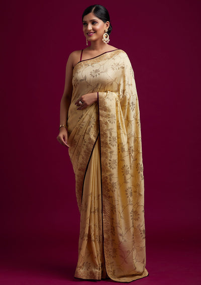 Gold Gotapatti Shimmer Designer Saree - koskii