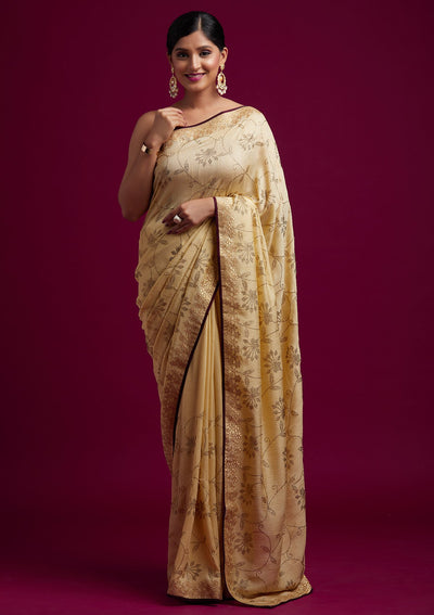 Gold Gotapatti Shimmer Designer Saree - koskii