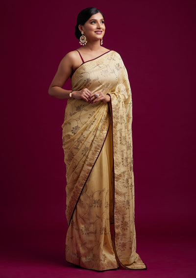 Gold Gotapatti Shimmer Designer Saree - koskii