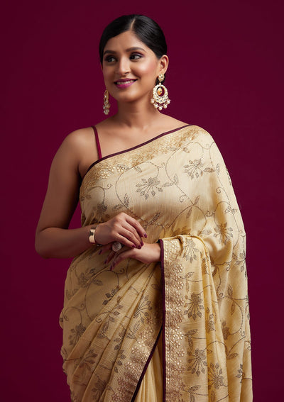 Gold Gotapatti Shimmer Designer Saree - koskii
