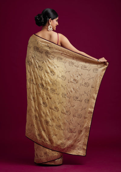 Gold Gotapatti Shimmer Designer Saree - koskii