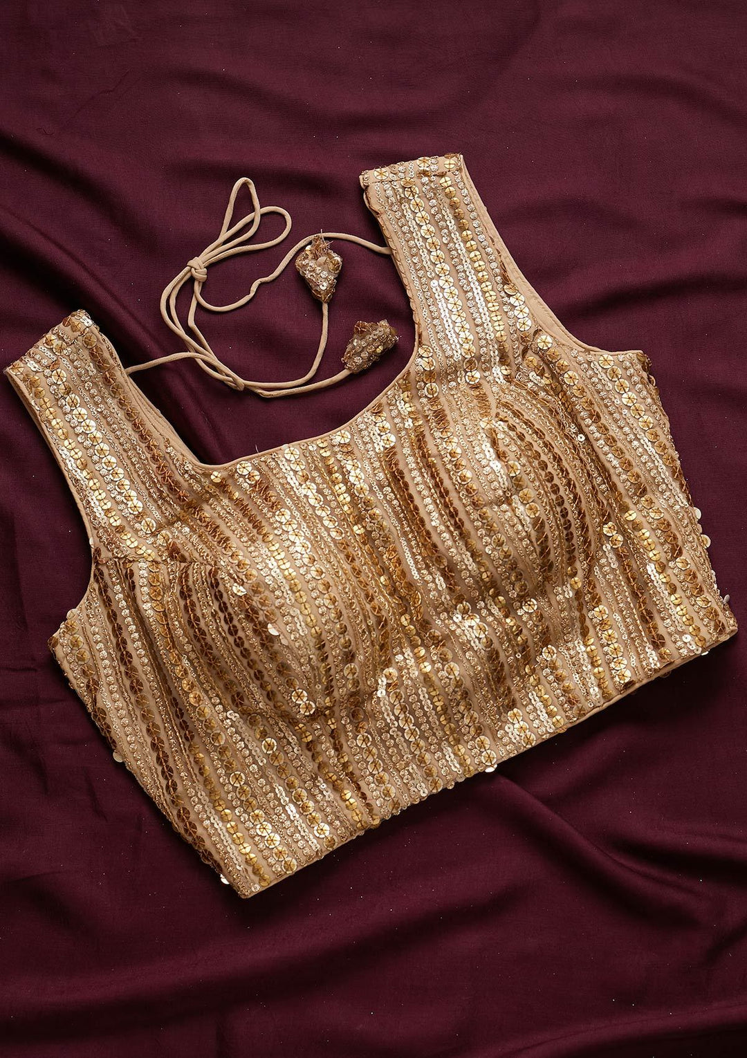 Buy Gold Sequins Net Designer Blouse Koskii