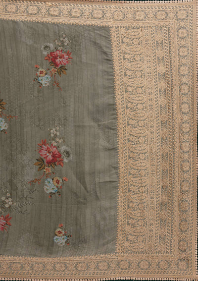 Gold Zariwork Art Silk Saree - Koskii