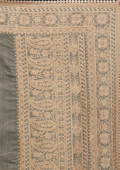 Gold Zariwork Art Silk Saree - Koskii