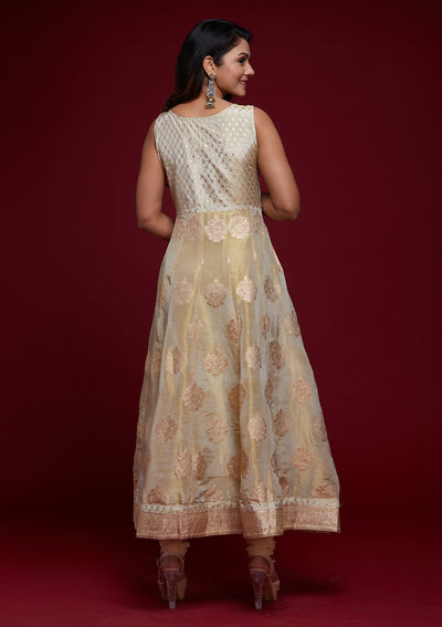 Gold Zariwork Banarasi Designer Salwar Suit - Koskii