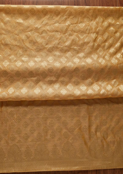 Gold Zariwork Banarasi Designer Unstitched Salwar Suit - koskii