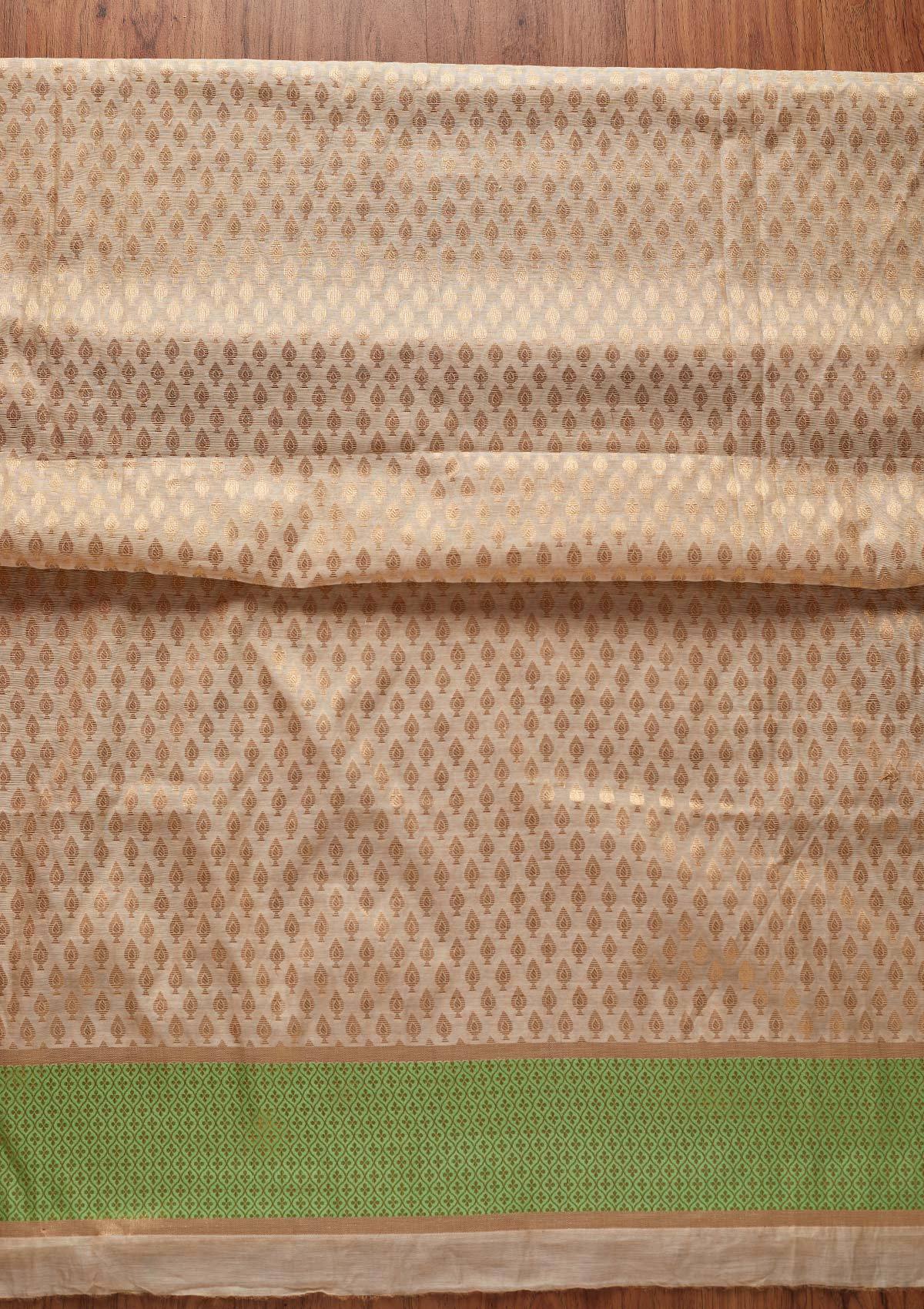 Gold Zariwork Brocade Designer Unstitched Salwar Suit - koskii