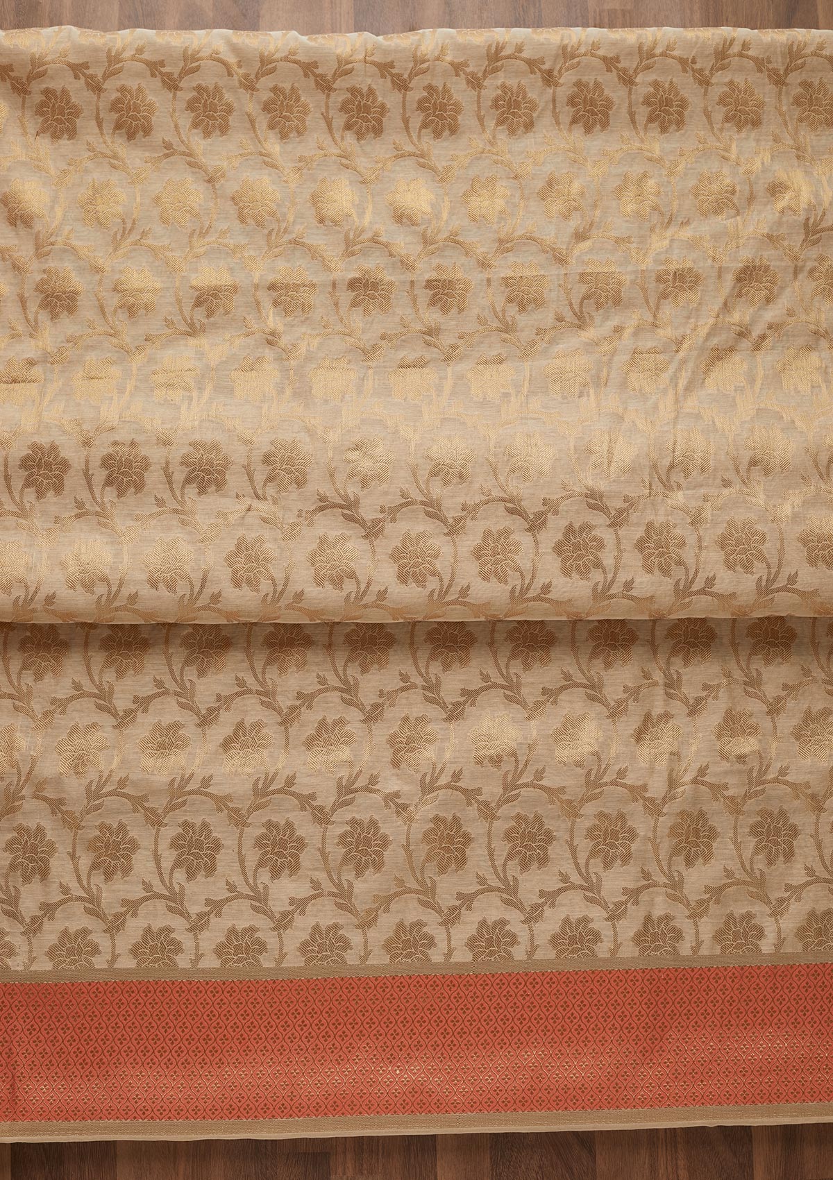 Gold Zariwork Brocade  Unstitched Salwar Suit - Koskii