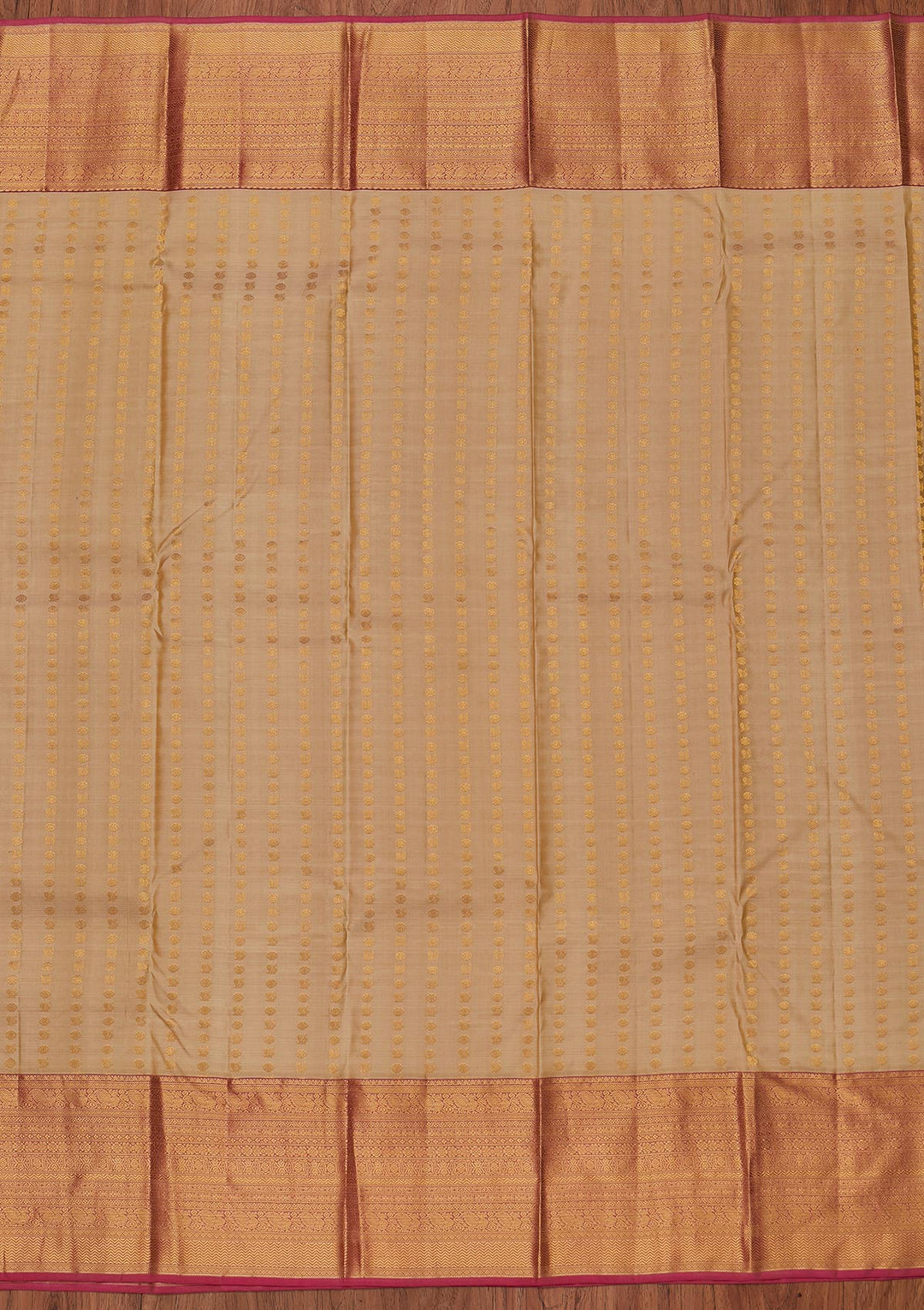 Gold Zariwork Pure Silk Designer Unstitched Saree - Koskii