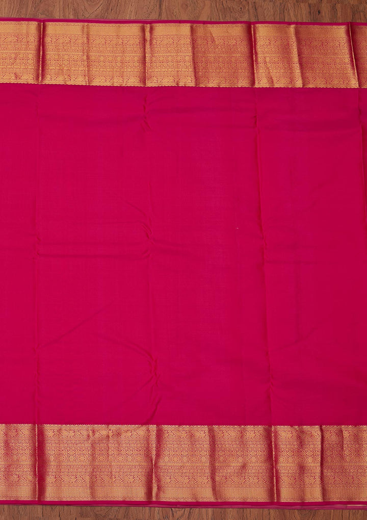 Gold Zariwork Pure Silk Designer Unstitched Saree - Koskii
