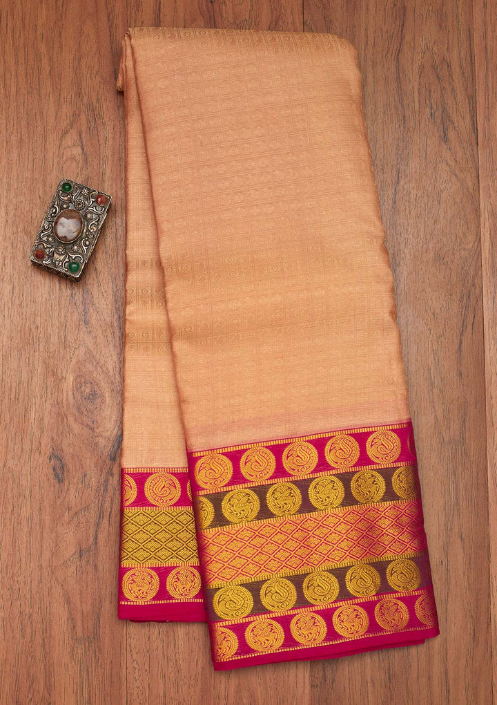 Gold Zariwork Pure Silk Saree- Koskii