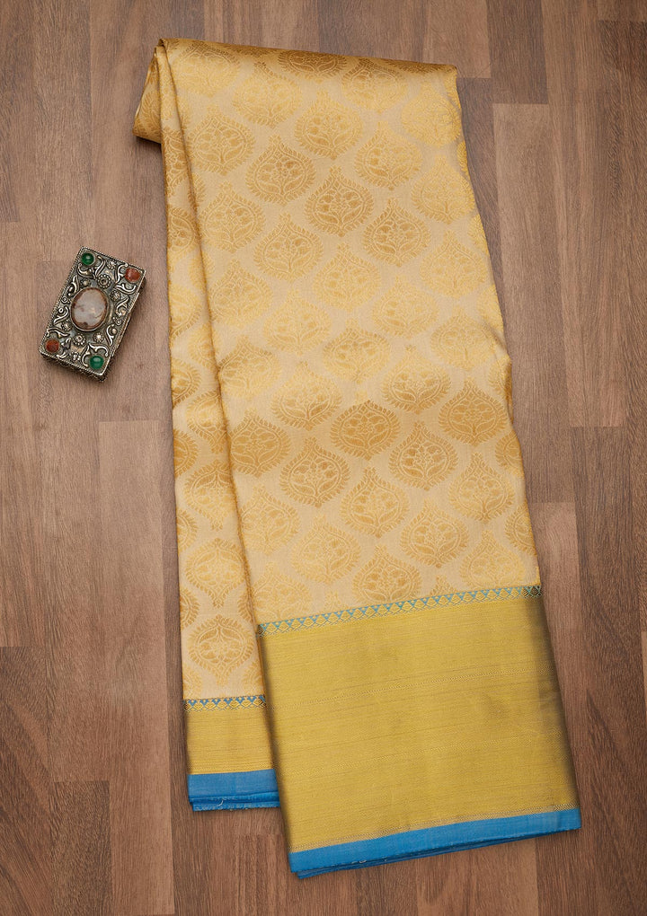 Gold Zariwork Pure Silk Saree-Koskii
