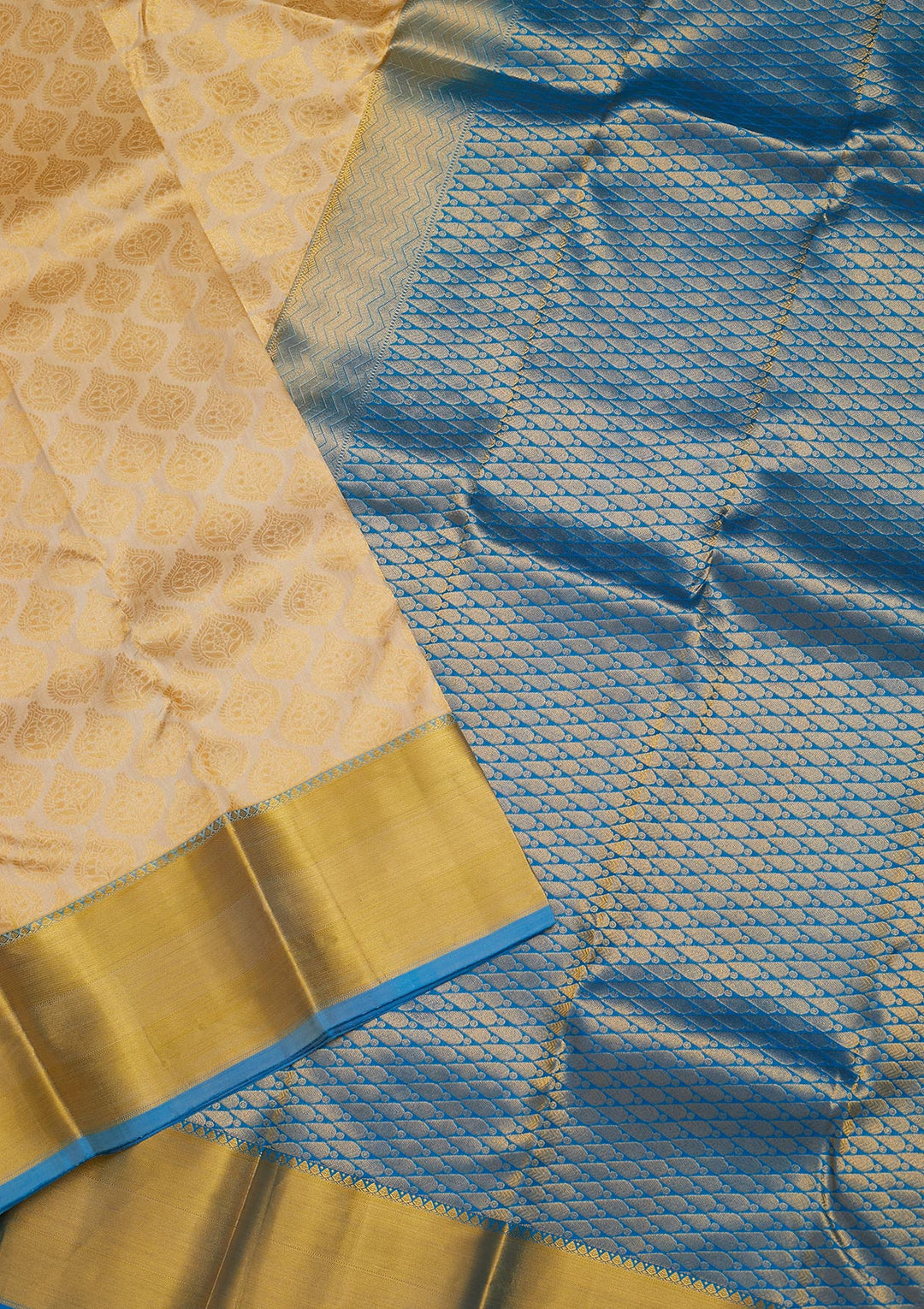 Gold Zariwork Pure Silk Saree-Koskii
