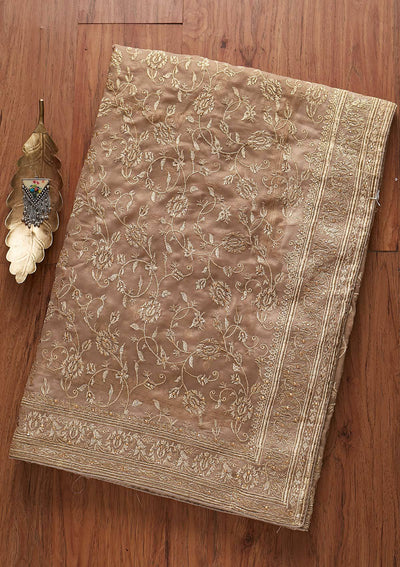 Gold Zariwork Shimmer Designer Saree - koskii