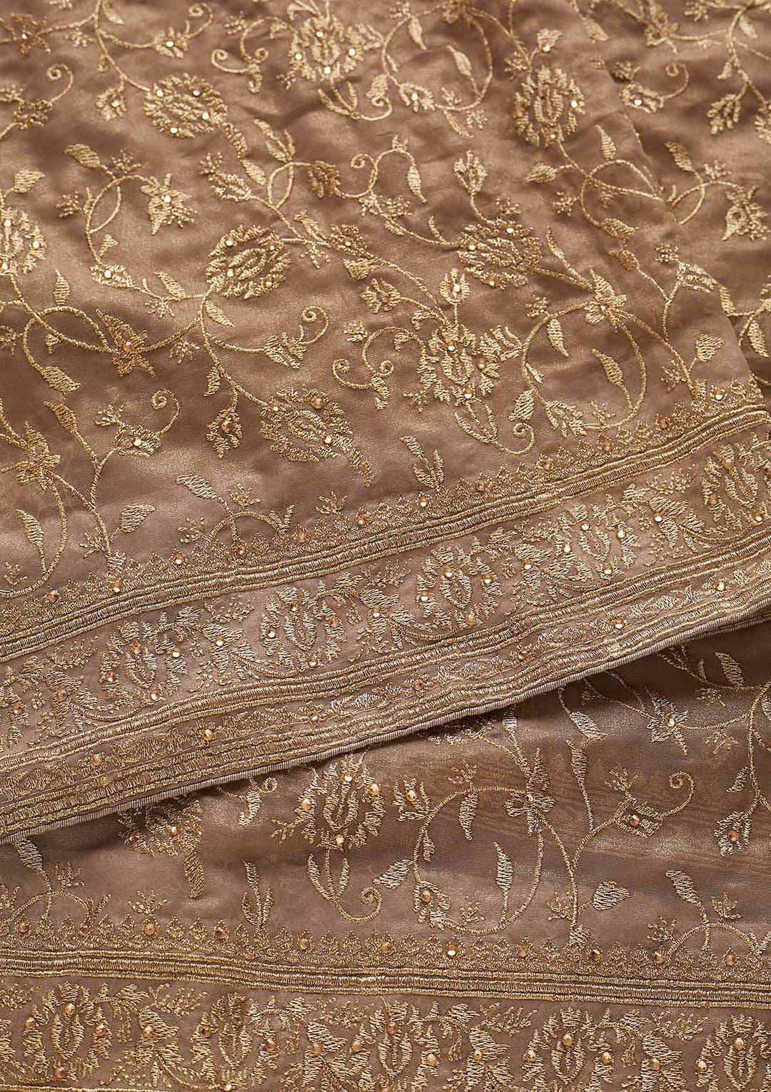 Gold Zariwork Shimmer Designer Saree - koskii