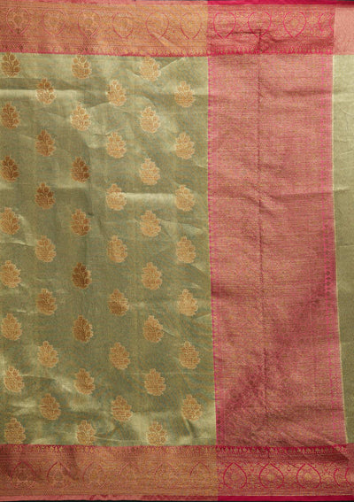 Gold Zariwork Tissue Saree - Koskii