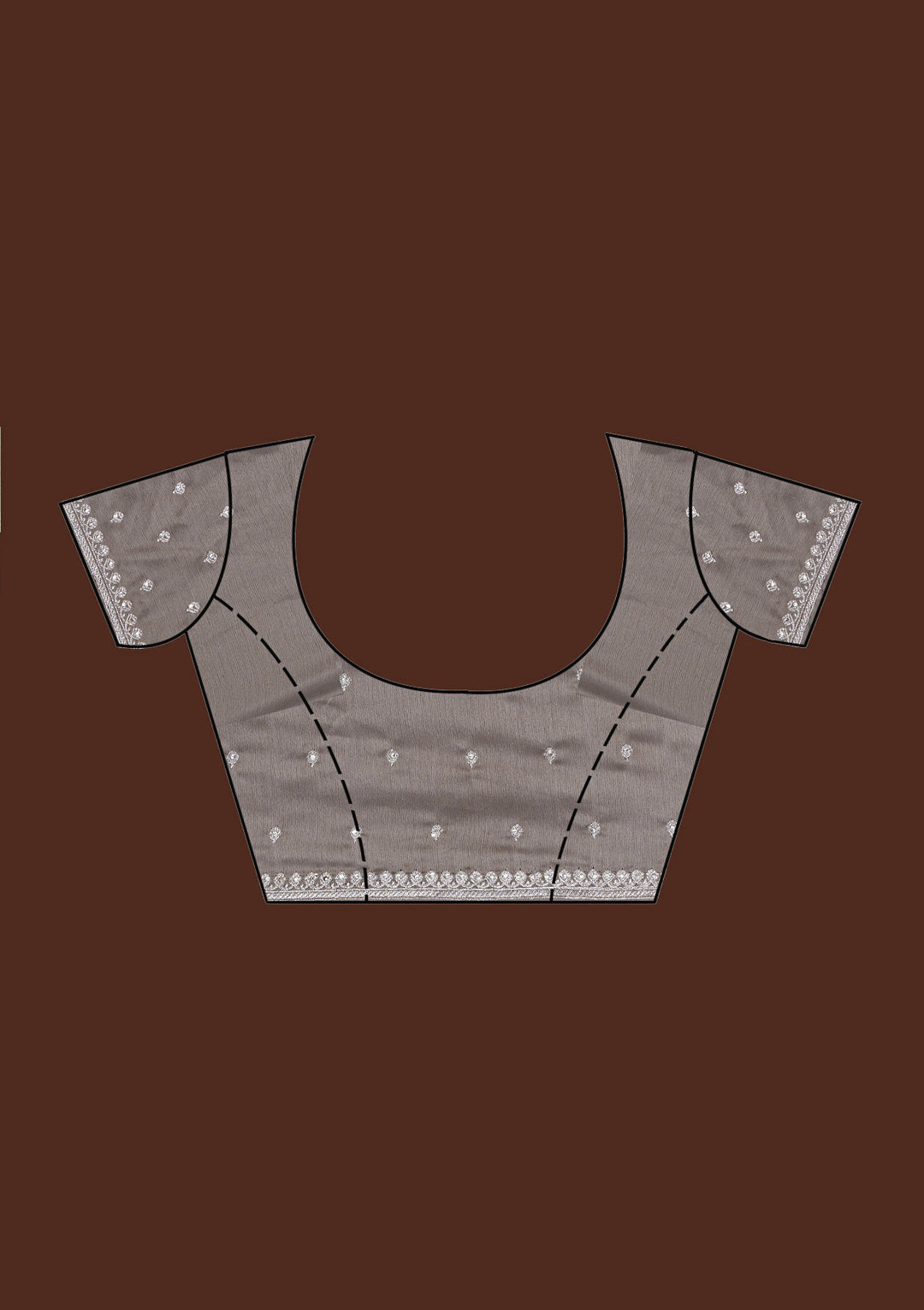 Grey Silver Zariwork Georgette Saree-Koskii