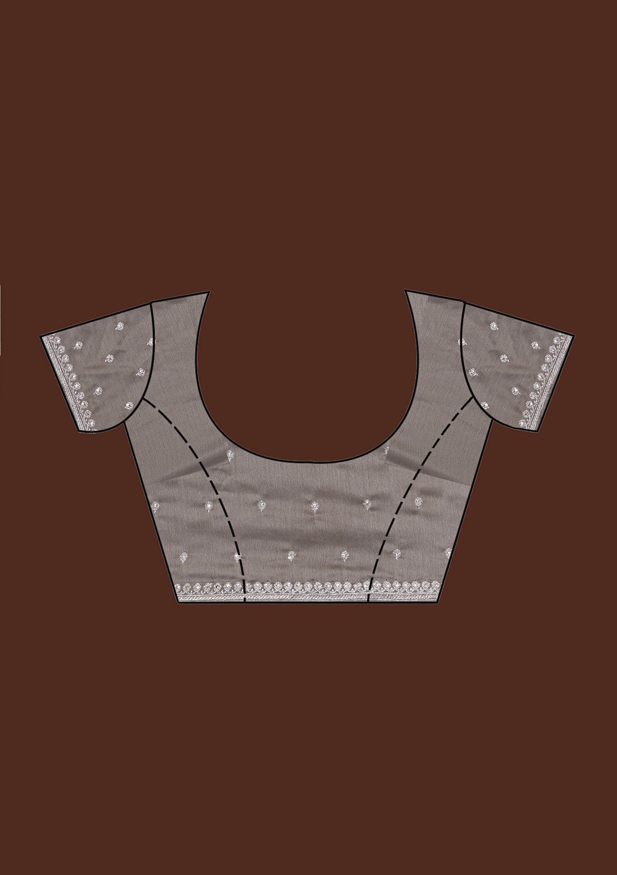 Grey Silver Zariwork Georgette Saree-Koskii