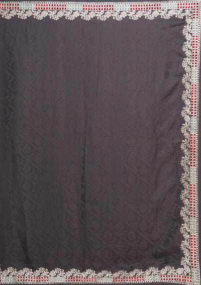 Grey Gotapatti Semi Crepe Saree - Koskii