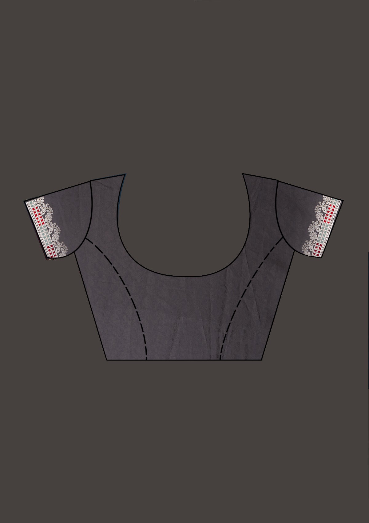 Grey Gotapatti Semi Crepe Saree - Koskii