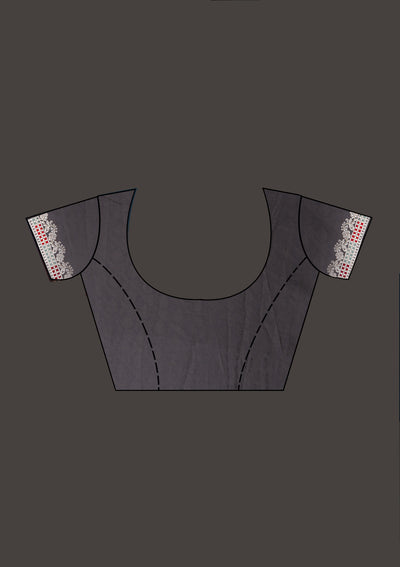Grey Gotapatti Semi Crepe Saree - Koskii