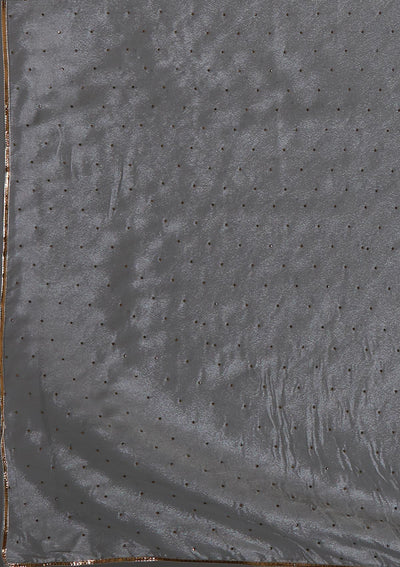 Grey Sequins Semi Crepe Designer Salwar Suit-Koskii