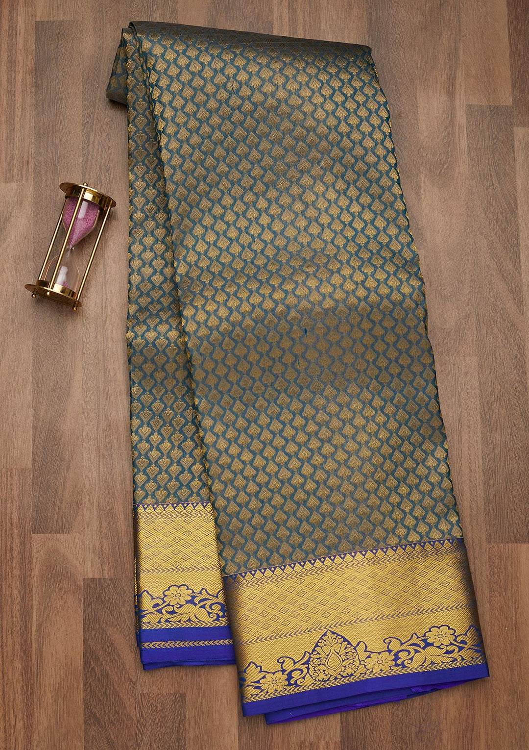 Grey Zariwork Pure Silk Saree-Koskii