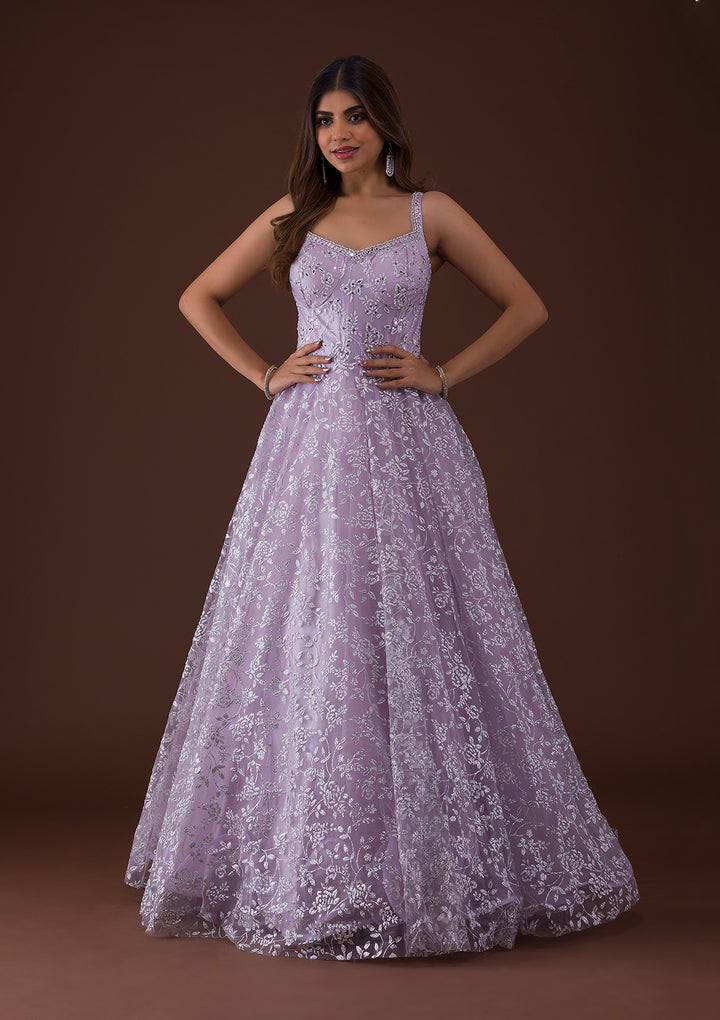 Lavender Cutdana Net Gown-Koskii