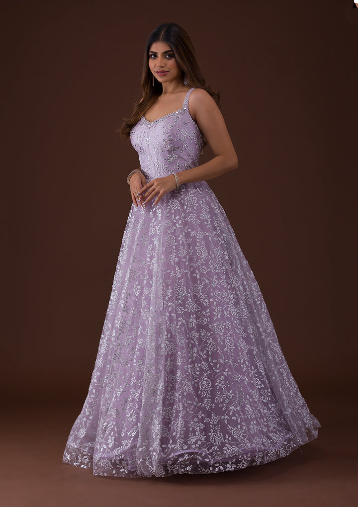 Lavender Cutdana Net Gown-Koskii