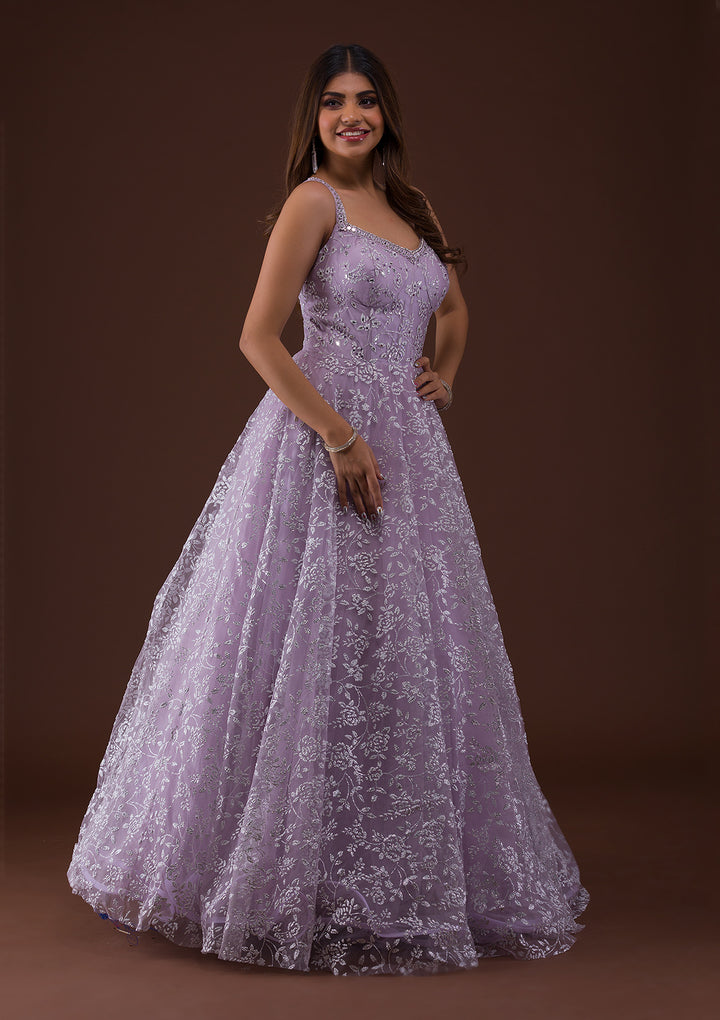 Lavender Cutdana Net Gown-Koskii