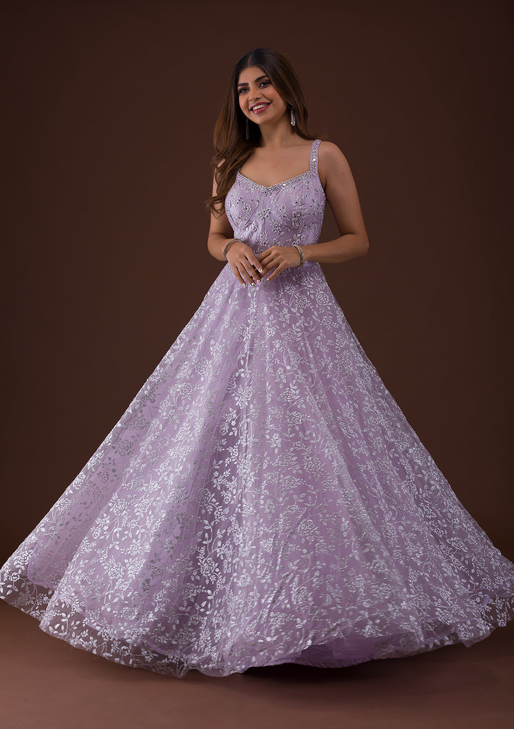 Lavender Cutdana Net Gown-Koskii