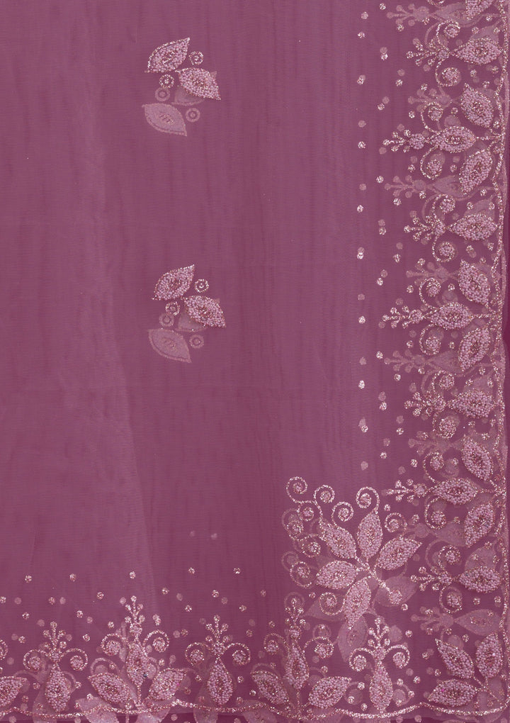Lavender Cutdana Net Readymade Lehenga-Koskii