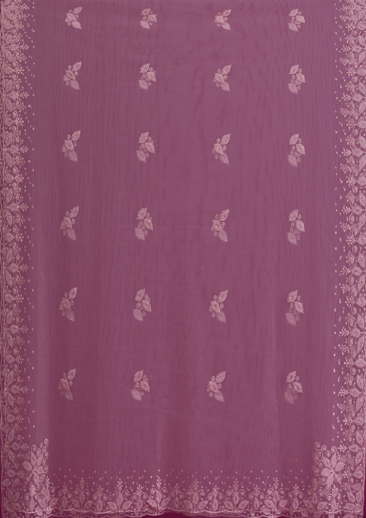 Lavender Cutdana Net Readymade Lehenga-Koskii