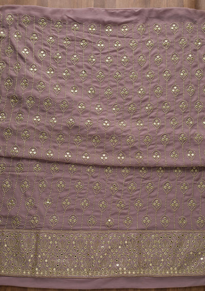Lavender Gotapatti Georgette Unstitched Salwar Suit-Koskii