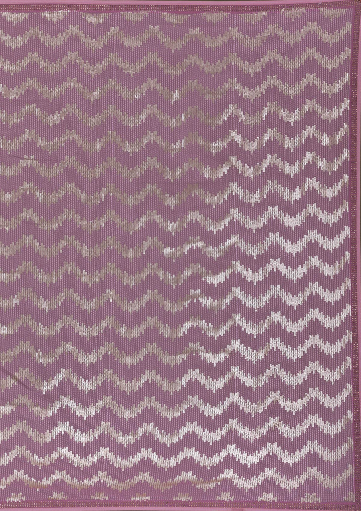 Lavender Sequins Georgette Saree-Koskii