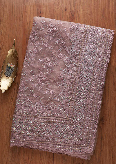 Lavender Stonework Net Designer Saree - koskii