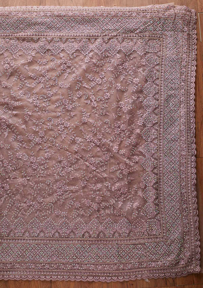 Lavender Stonework Net Designer Saree - koskii