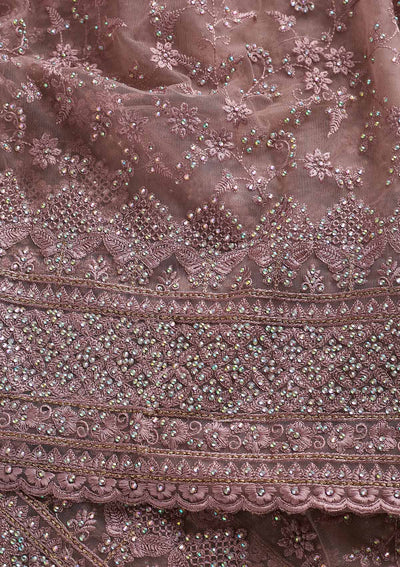 Lavender Stonework Net Designer Saree - koskii