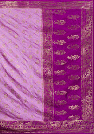 Lavender Zariwork Art Silk Saree-Koskii