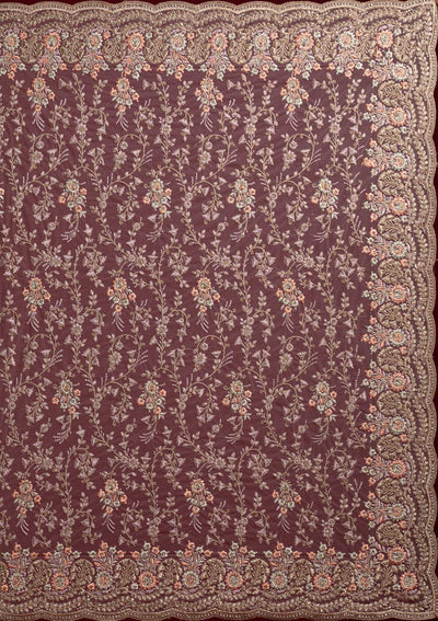 Lavender Zariwork Net Designer Saree - koskii