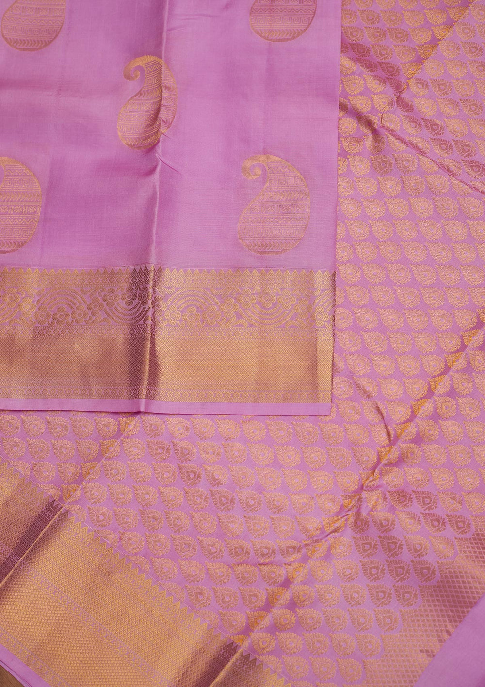 Lavender Zariwork Pure Silk Designer Saree - Koskii