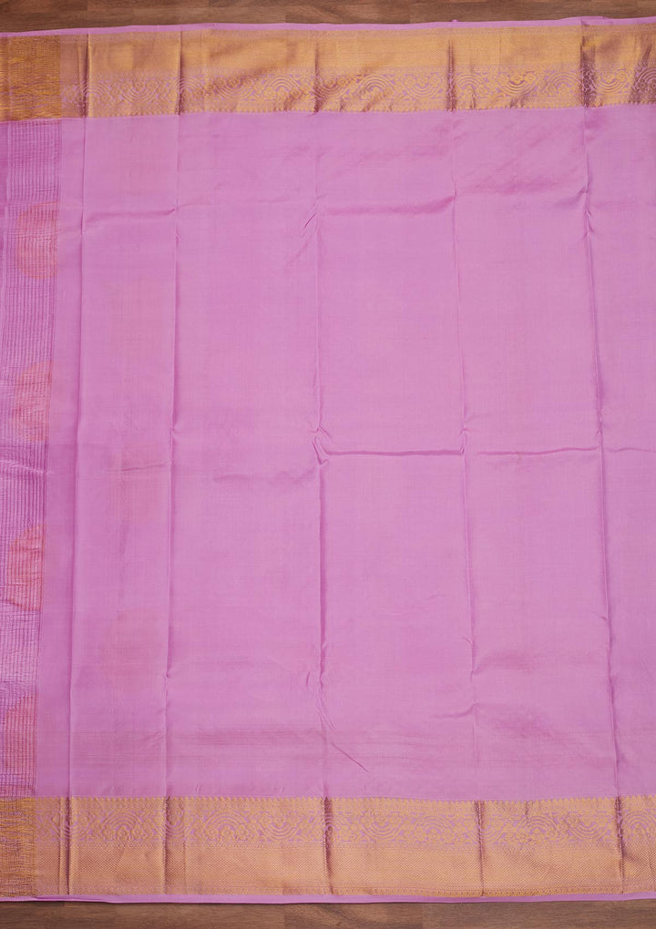 Lavender Zariwork Pure Silk Designer Saree - Koskii