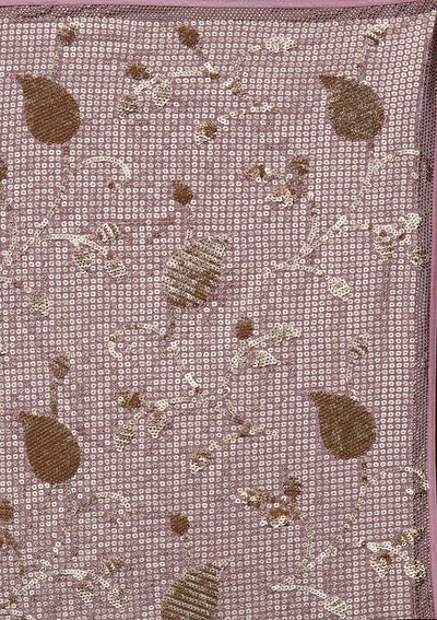 Lavender Zariwork Semi Crepe Saree-Koskii